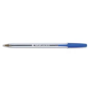 image of 5 Star Office Ball Pen Clear Barrel 1.0mm Tip 0.4mm Line Blue Pack 50