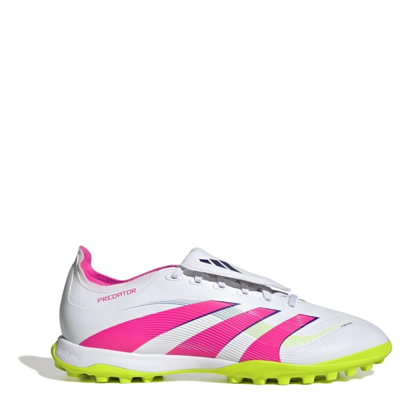 Image of adidas Predator League Fold-Over Tongue Astro Turf Football Boots White/Pink male 7.5 (41.3)