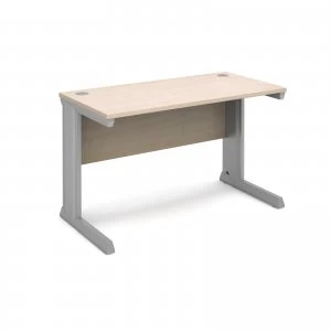 Image of Vivo Straight Desk 1200mm x 600mm - Silver Frame Maple Top