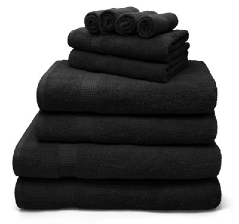 Image of Velosso Luxury 100% Egyptian Cotton Towels 550Gsm Soft & Absorbent Cotton Towels Black - Bath Towel