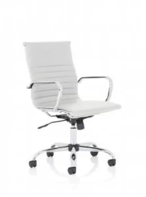 Image of Nola Medium Back White Soft Bonded Leather Executive Chair