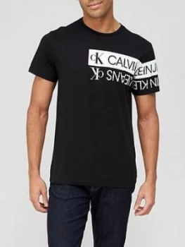 Calvin Klein Jeans Mirror Logo Seasonal T-Shirt - Black, Size XL, Men