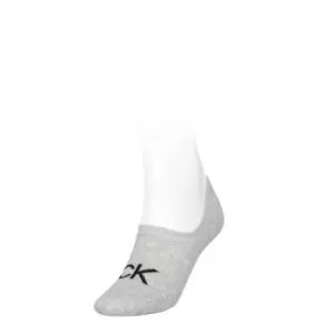 Image of Calvin Klein Klein 1 Pair Logo Foot Socks Womens - Grey