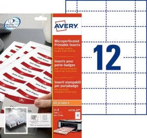 Avery Microperforated Printable Inserts 40x75mm PK240