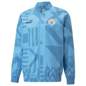 Image of 2022-2023 Man City Pre-Match Jacket (Light Blue)