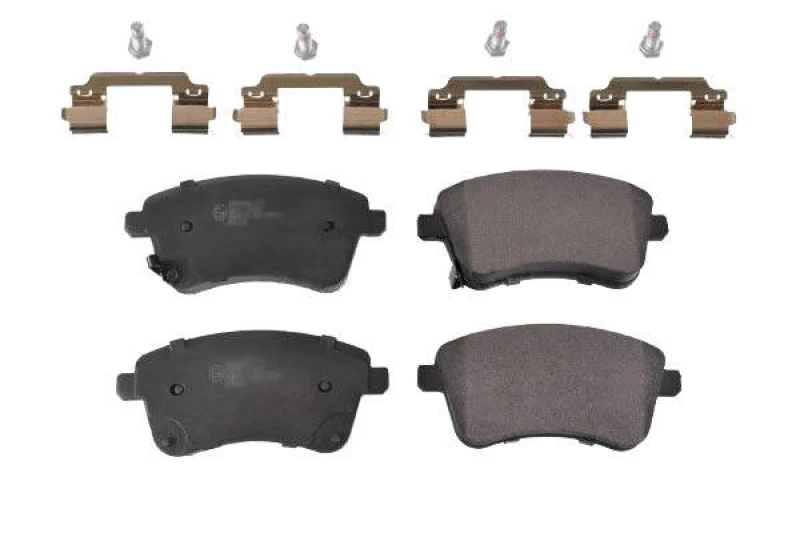 Image of SWAG 33 10 6393 Brake pad set Front Axle, with acoustic wear warning, with fastening material Brake Pad Set,disc brake (402)