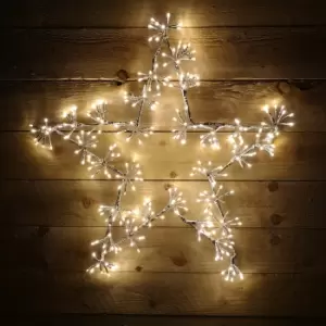 Image of 78cm Warm White 300 LED Window Star Light Up Silhouette