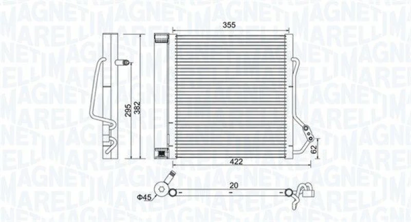 Image of MAGNETI MARELLI Air conditioning condenser MAGNETI MARELLI 350203810000