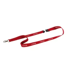 Image of Blue Textile Contractor Lanyard with Safety Lock & Carabiner - Pack of 10 - Unisex