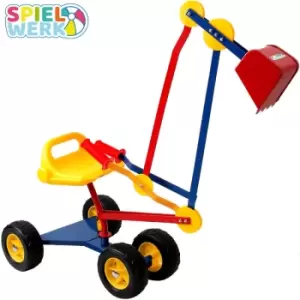 Image of Deuba Childrens Excavator Seat 360 Degree Rotatable Dump Bucket Seat Tire Sandpit Metal Sand Digger Robust Stable Swivel Grip Function Garden Sand