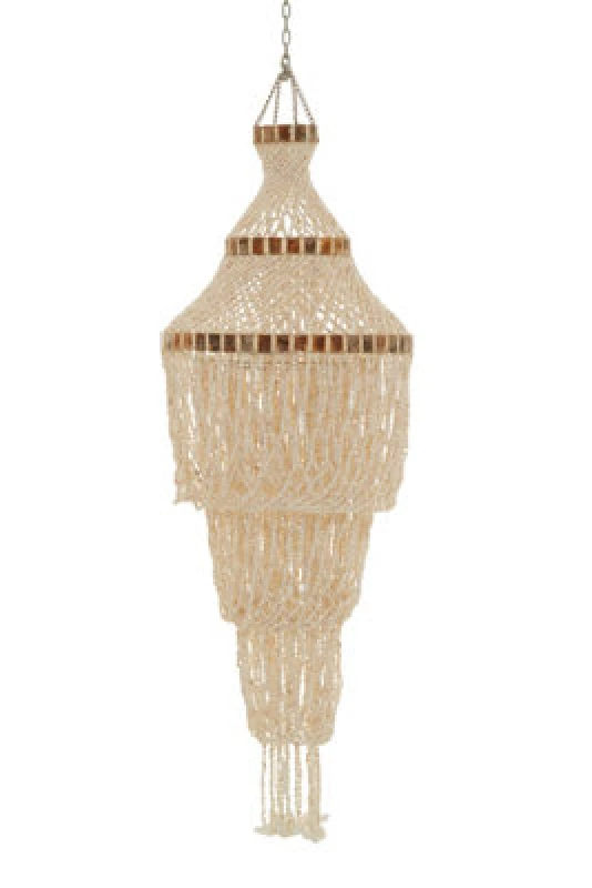 Image of Orsina Natural White And Amber Pendant, Decorative Shell Ceiling Light Fixture, Metal Frame Light For Dining Room