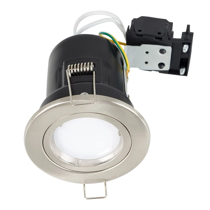Image of ValueLights ValueLights Downlight Twist Fire Rated Ceiling Light Fitting 10 Pack With Cool White Bulbs in Silver Silver One Size Unisex 5059406055584