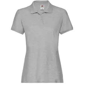 Image of Fruit of the Loom Womens/Ladies Premium Cotton Pique Lady Fit Polo Shirt (XS) (Athletic Heather)