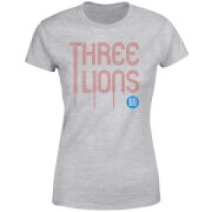 Image of Three Lions Womens T-Shirt - Grey - 3XL
