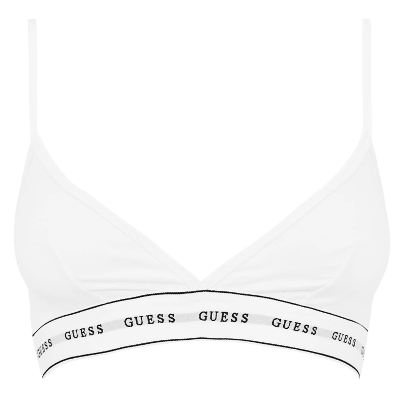 Image of Guess Carrie Logo Bra - White White 8