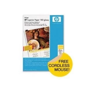 Image of HP A4 Glossy Inkjet Paper 180gsm 150sh Free Cordless