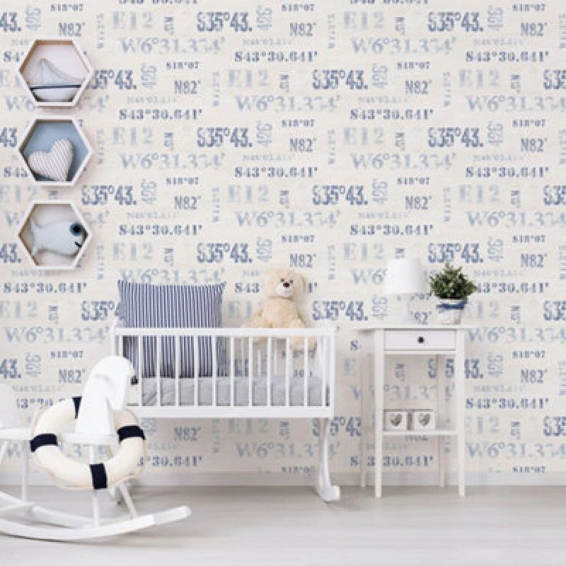 Image of Galerie Deauville 2 Navy Blue Beige Naval Print Smooth Wallpaper