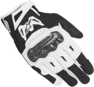 image of Alpinestars SMX-2 Air Carbon V2 Gloves, black-white, Size L, black-white, Size L