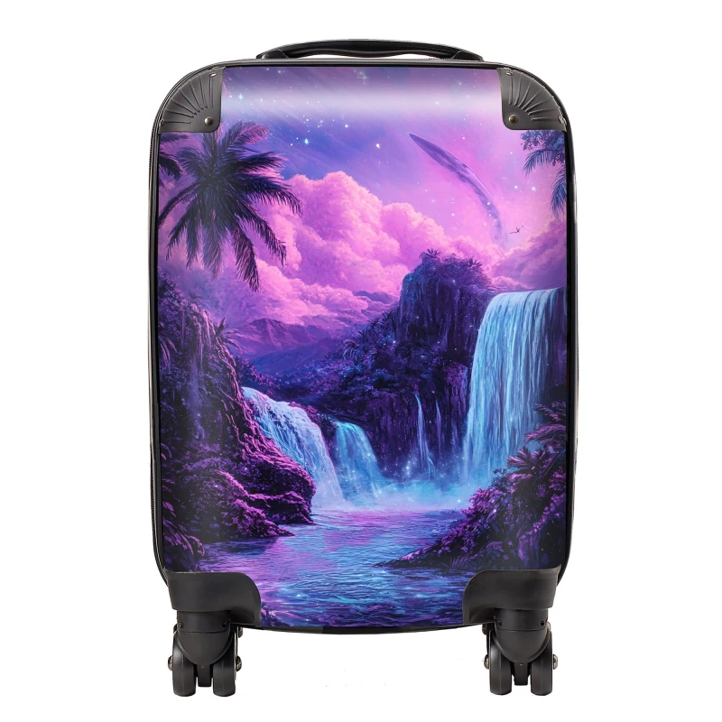 Image of Designer Luggage Elena Sable: 00056 Suitcase in Purple Size: Large Purple Unisex Large