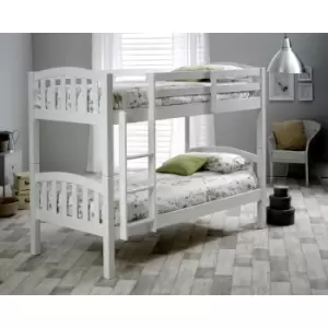 Image of Mya Bunk Bed White With Orthopaedic Mattresses
