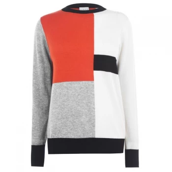 image of Linea Woolcash Crew Neck Jumper - Colourblock