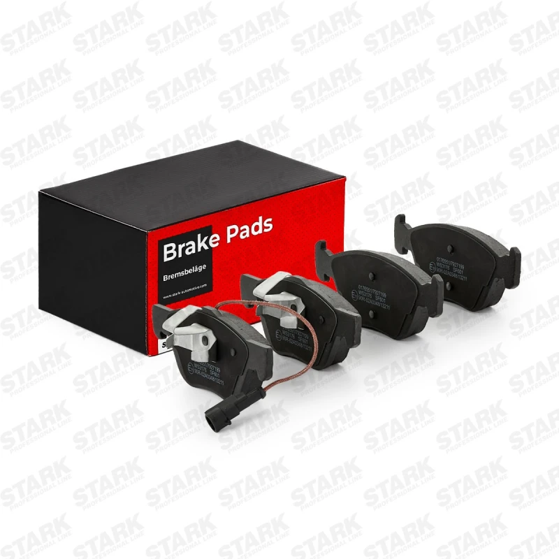 Image of STARK SKBP-0010330 Brake pad set Front Axle, incl. wear warning contact, with piston clip Brake Pad Set,disc brake (402)