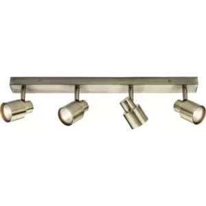 image of GU10 Quad Bar Spotlight - Antique Brass 230V IP20 50W