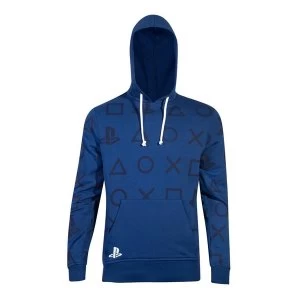 Image of Sony - Icons All-Over Print Mens Large Hoodie - Blue