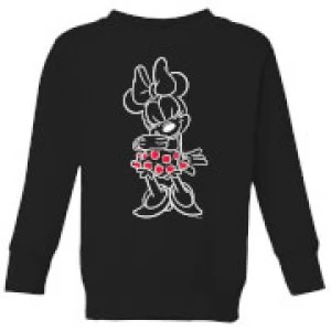 Image of Disney Mini Mouse Line Art Kids Sweatshirt - Black - 11-12 Years