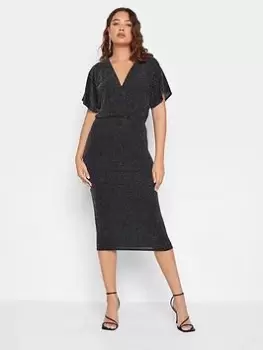 Long Tall Sally Sliver Lurex Wrap Dress