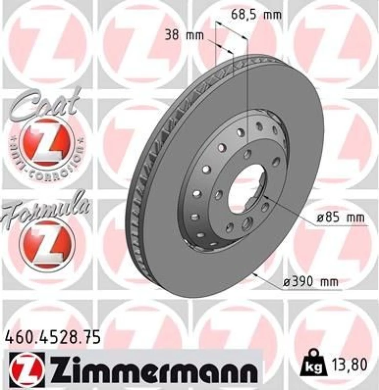 Image of ZIMMERMANN Brake disc ZIMMERMANN 460.4528.75