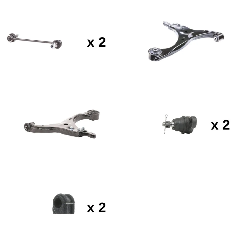 Image of RIDEX 772S0492 Control arm repair kit with bearing(s), Front Axle Suspension Kit (772)