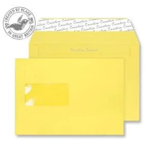 Image of Creative Colour Banana Yellow PS Wallet Window C5 162x229mm Ref