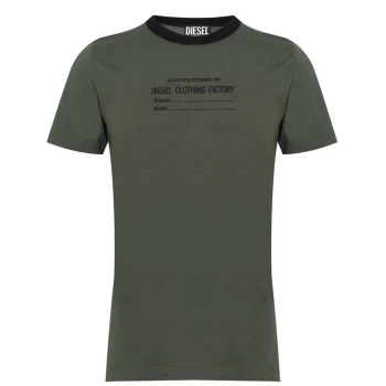 image of Diesel Factory Ringer T Shirt - Green 5BS