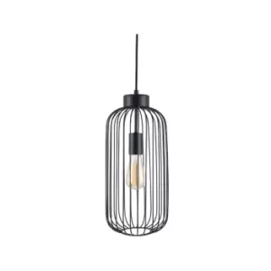 Image of Matt Black Metal Wire Tall Pendant