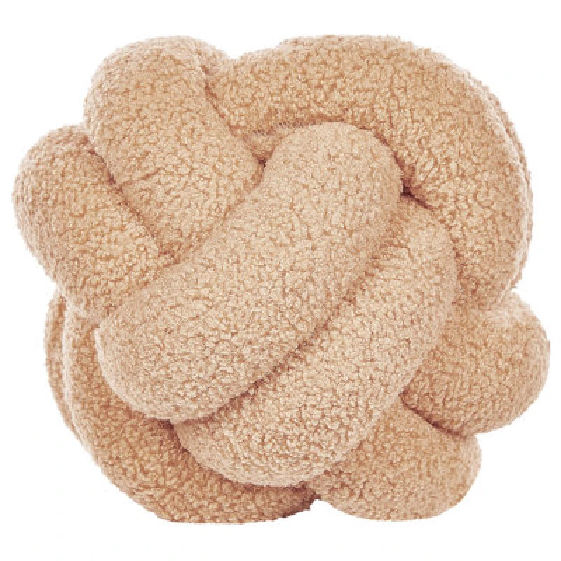 Image of Beliani Throw Cushion Malni Boucle 19 X 19cm Sand Beige Solid