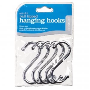 Image of Kitchen Craft Chrome Plated Hanging S Hooks 80mm - Pack of 5