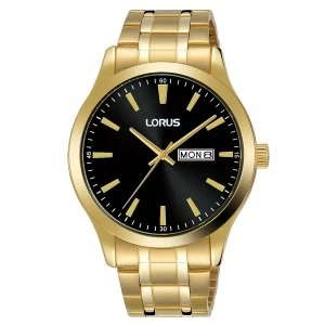 image of Lorus RH344AX9 Mens Gold Plated Bracelet Dress Watch