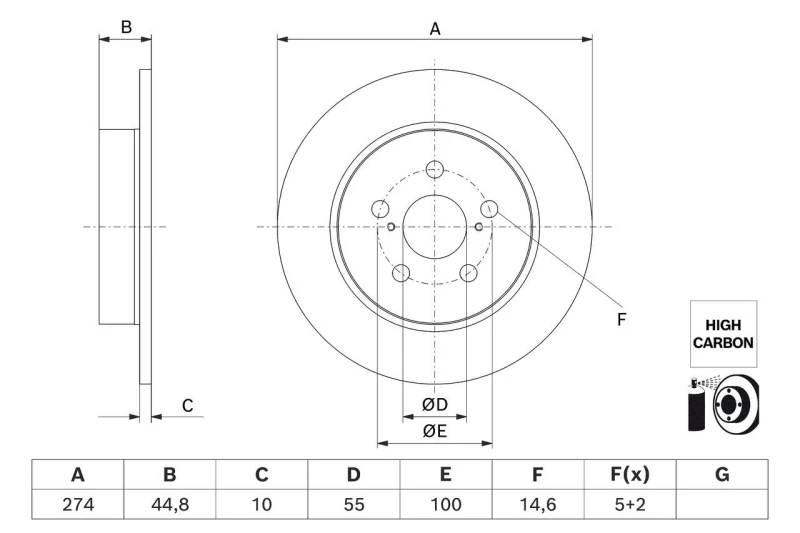 Image of Brake disc Bosch 0 986 479 H63
