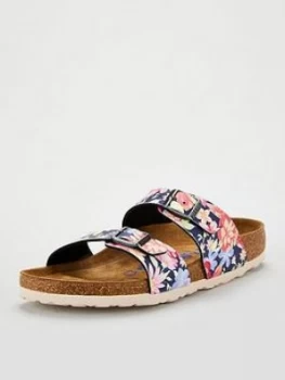 Birkenstock Sydney Floral Print Flat Sandal - Navy Multi, Size 7, Women