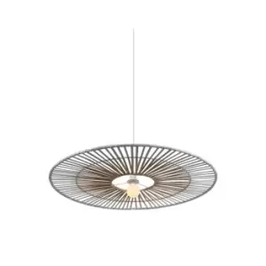 Image of Pehcevo Ceiling Wire Pendant Light Bamboo Metal 1x E27 White
