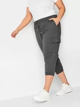 image of Yours Cargo Crop Jogger - Slate Grey, Size 22-24, Women