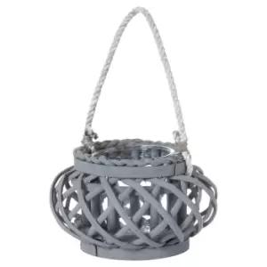 Image of Large Grey Wicker Basket Lantern