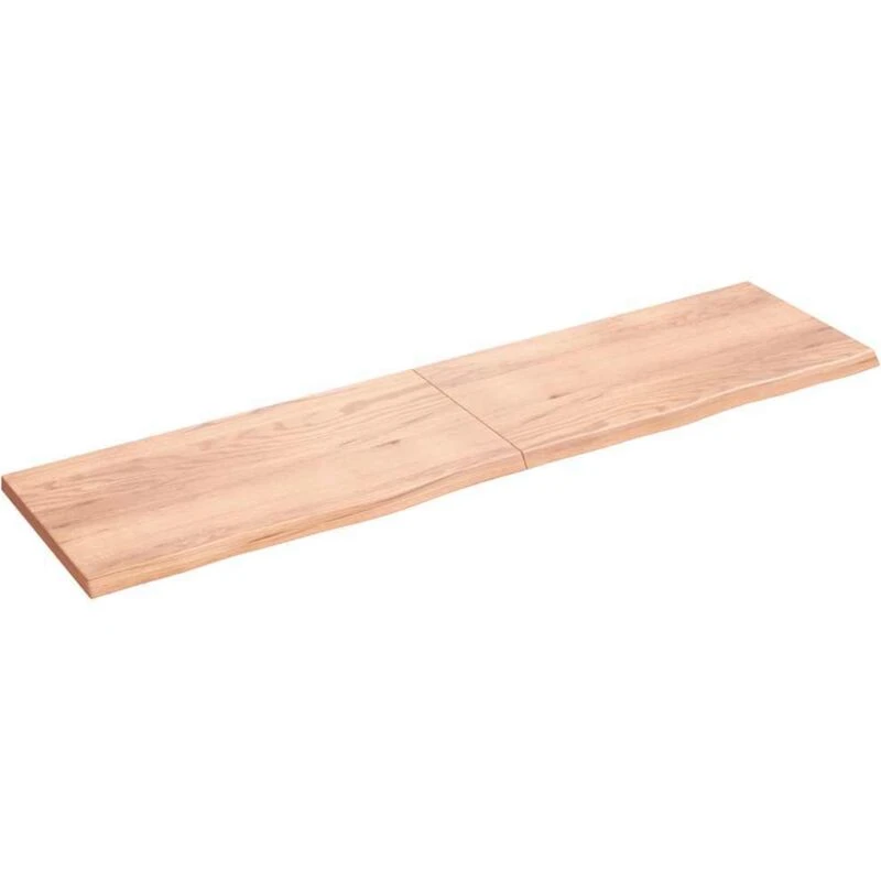 Image of Vidaxl Wall Shelf Light Brown 200X50X4cm Treated Solid Wood Oak, Brown 363728