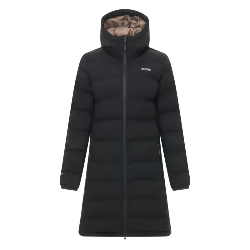 Image of Womens Long Thermal Puffer Jacket Regatta Altoro Noir Female 40
