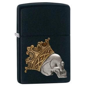 image of Zippo King Skull Black Matte Regular Lighter