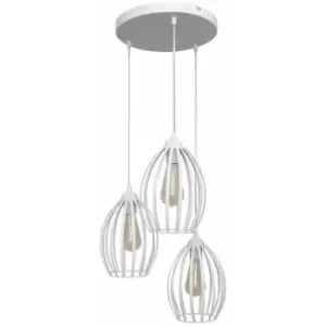 Image of Helam Dali Cluster Pendant Ceiling Light Chrome, White 38cm