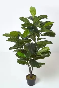 Image of Artificial Fiddle Leaf Fig Tree in Pot, 120cm Tall