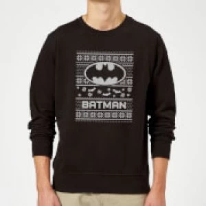 image of DC Comics Originals Batman Knit Black Christmas Sweatshirt - L - Black