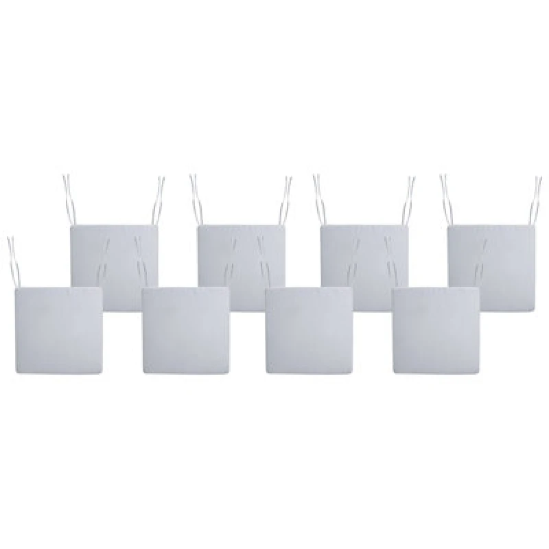 Image of Beliani Set Of 8 Garden Chair Cushions Sassari Premium 46 X 46cm Light Grey